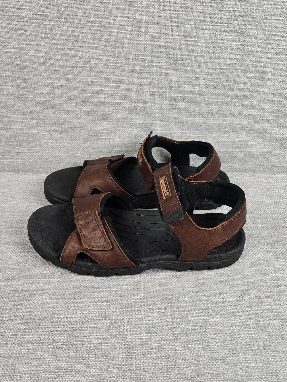 Timberland 2 Strap Hook And Loop Brown Leather Hiking Sandals Mens Sz 10